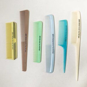 Vintage Promotional Advertising Sample Plastic Hair Combs Set of 5
